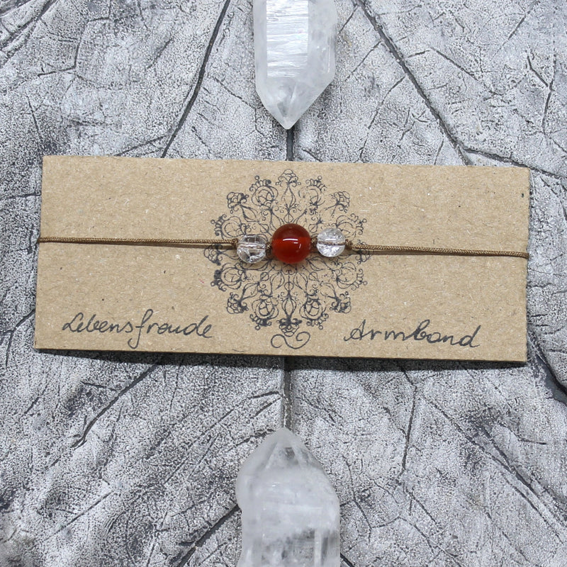 Armband mit Karneol und Bergkristall