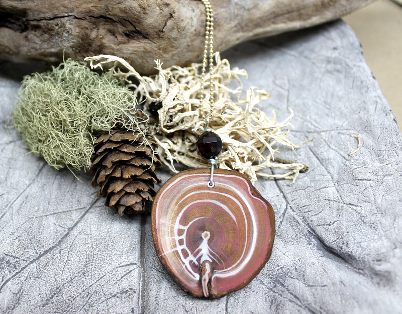 Wurzelchakra Amulett mit Granat