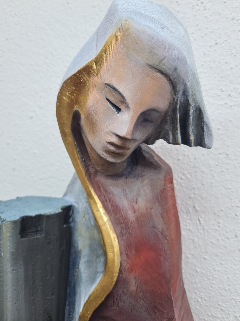Hl. Barbara, Unikat geschnitzt aus Linde, bemalt und vergoldet