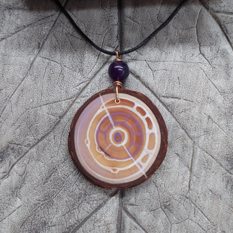 Amulett "Kronenchakra" Holzschmuck