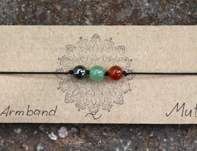 Armband mit Karneol und Aventurin und Hämatit