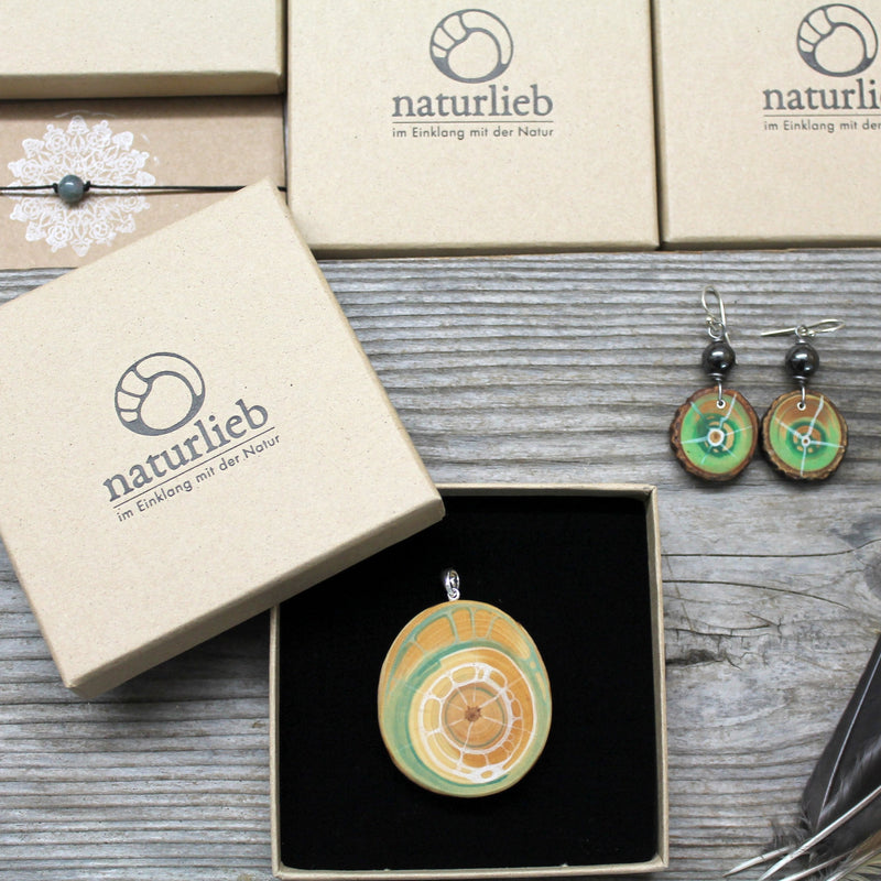Amulett "Stirnchakra" Holzschmuck