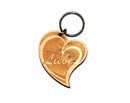 Schlüsselanhänger aus Zirbenherz "Alles Liebe"