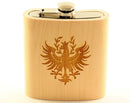 Holz-Flachmann aus Zirbenholz mit Tiroler Adler