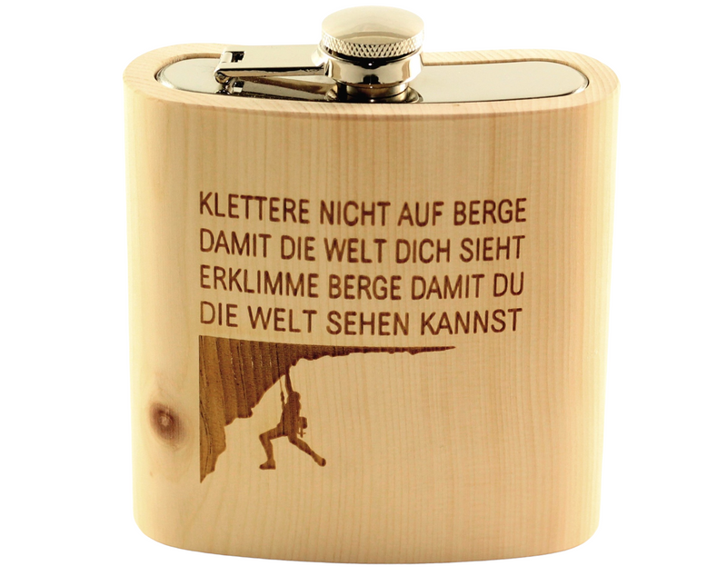 HolzFlachmann aus Zirbe "KLETTERER"