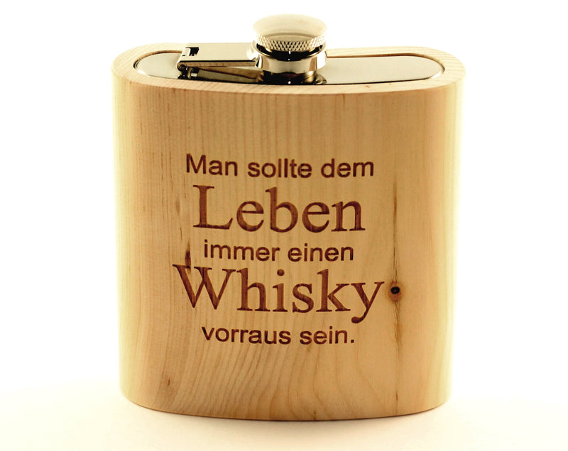 Zirbenflachmann für Whisky