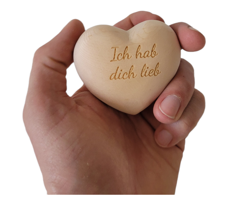 Herz aus Zirbe "Ich hab dich lieb"