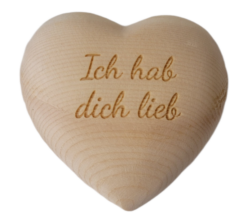 Herz aus Zirbe "Ich hab dich lieb"