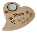 Zirbenherz Teelichthalter "Mama Rose"