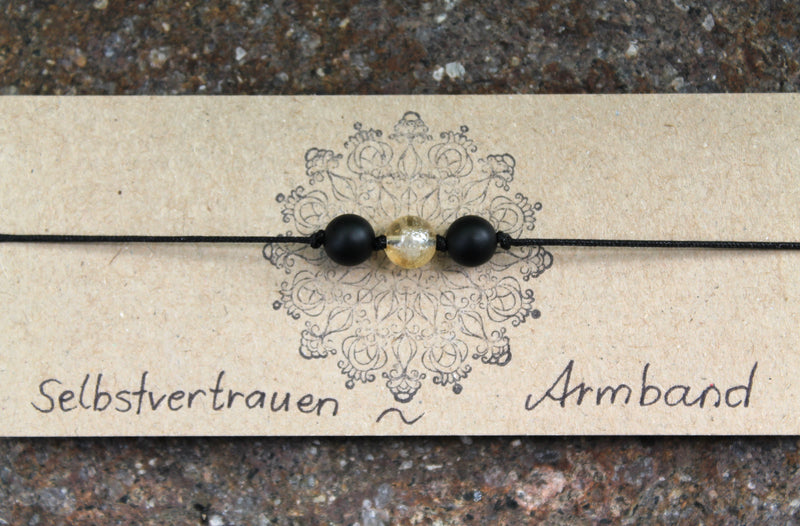 Armband "Selbstvertrauen" Onyx-Citrin-Onyx