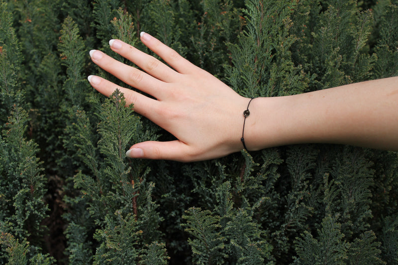 EinStein Armband mit Rauchquarz und Fallschirmschnur