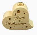 Zirbenherz Vase "Frohe Weihnachten"